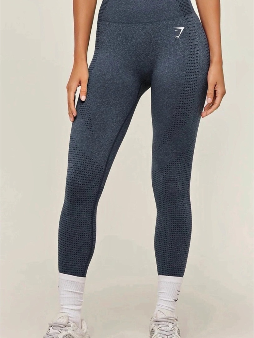 Gymshark Vital Seamless Leggings Medium Blue Marl High Waist Gym Workout Pants